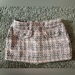 Wild Fable Pink and Black Tweed Skirt